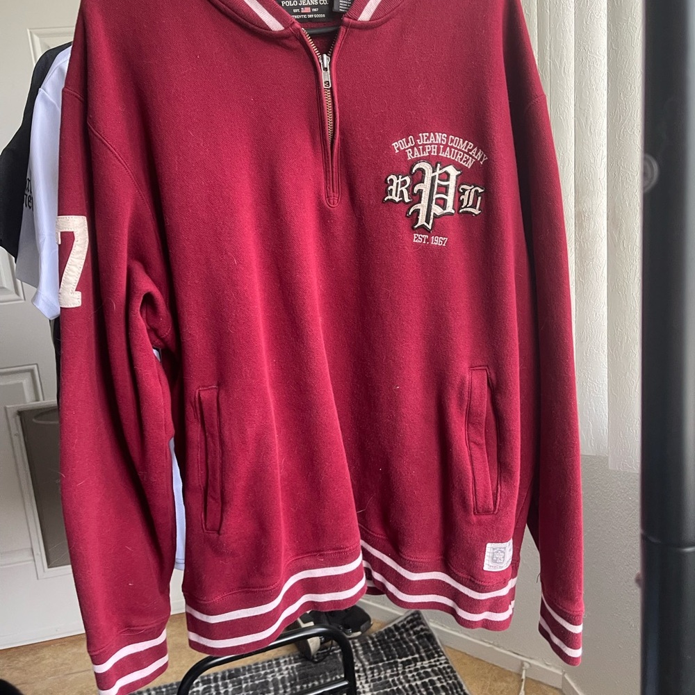 Polo by Ralph Lauren Red Bomber Jacket Varsity Style
